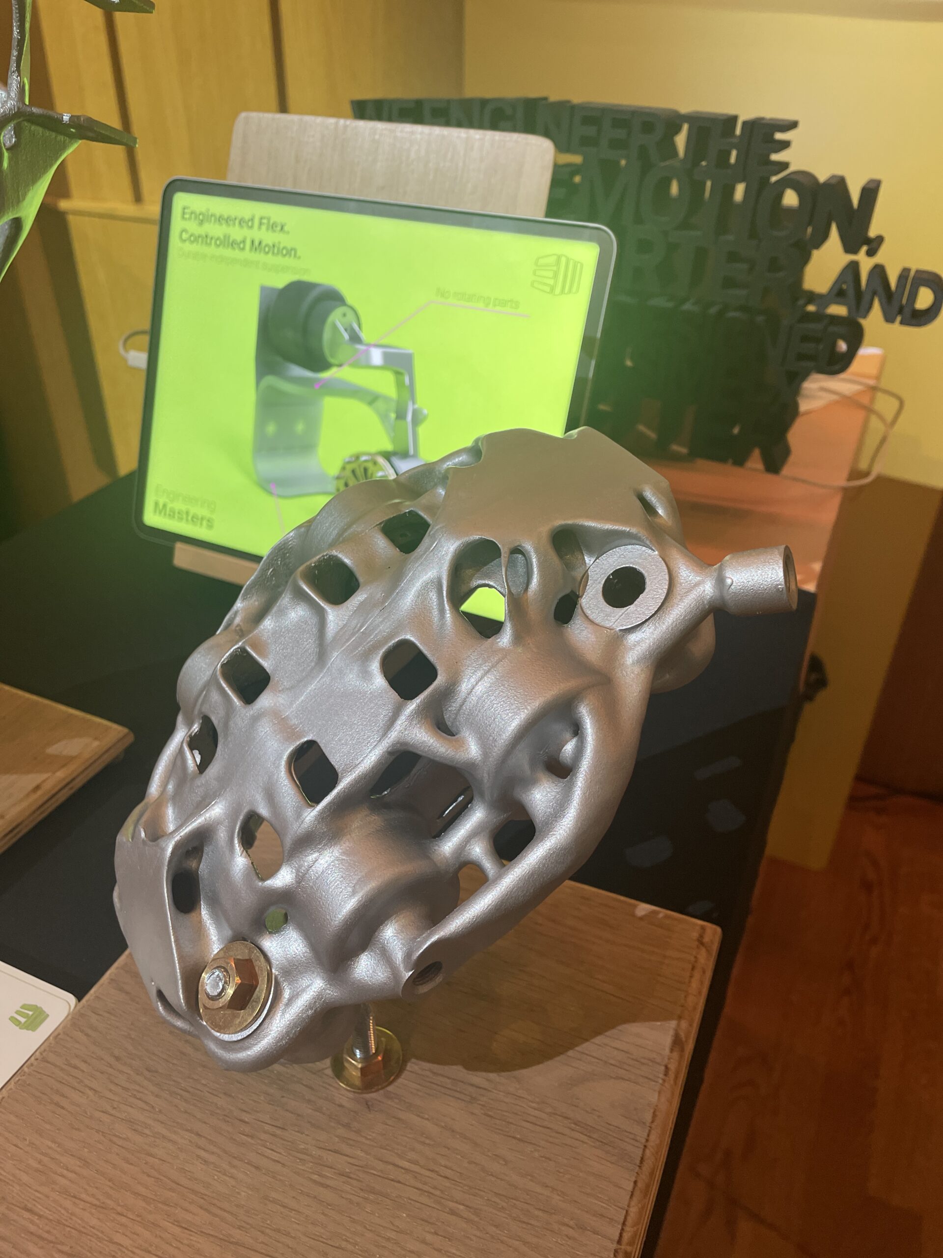 Topology Optimized brake caliper, looking very organic in shape