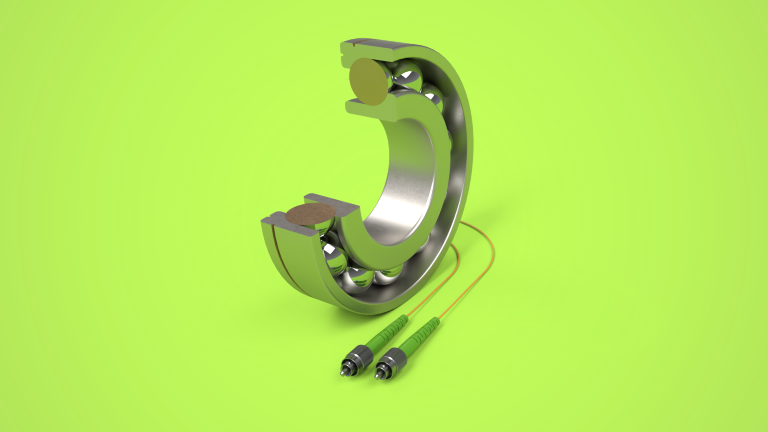 Sensor bearing cutout, 2 fibers